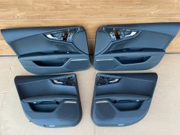 Audi A7 C7 4G8 LIFT komplet tapicerek boczki drzwi (4x) skóra BOSE