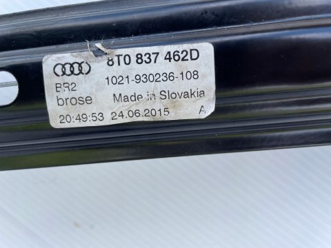Audi A5 8T COUPE mechanizm szyby prawy przód 8T0837462D oryginał