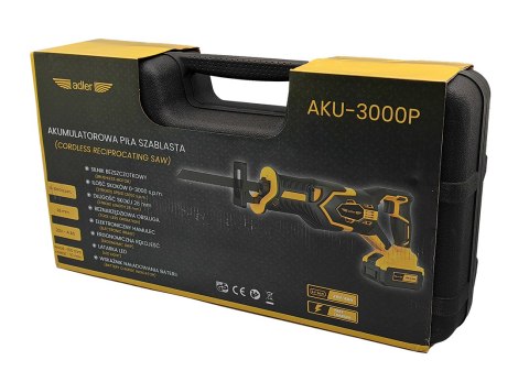 Akumulatorowa piła szablasta w zestawie z akumulatorem i ładowarką AKU-3000P/20V-4Ah
