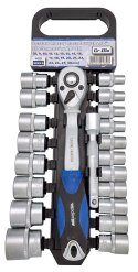Zestaw - Klucze nasadowe Cr-V 1/2" - 21 elementów