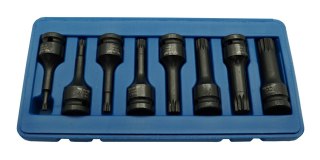 Zestaw - Nasadki udarowe SPLINE Cr-Mo 1/2" 8szt AD-08S