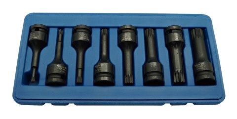 Zestaw - Nasadki udarowe SPLINE Cr-Mo 1/2" 8szt AD-08S