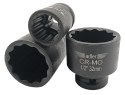 Zestaw nasadki udarowe 12-kątne Cr-Mo krótkie długie 1/2" 35szt AD-35KD/12