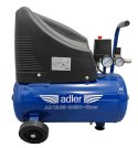 Kompresor bezolejowy ADLER AD1845-24BO 230V 24L 8 bar – widok boczny