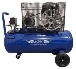 Kompresor olejowy ADLER AD400-100-3T 400V – zbiornik 100L, widok z boku