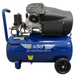 ADLER AD400VKM-50-3 – sprężarka dwucylindrowa olejowa 50 l, widok boczny