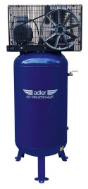 Kompresor pionowy ADLER AD750-270V 270L 10 bar – osłona wentylatora i pompa, widok z tyłu