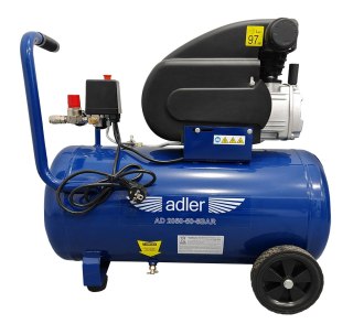 Zestaw - Sprężarka powietrza ADLER AD2050-50-8bar 230V akcesoria