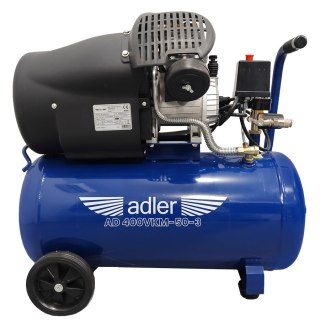 Zestaw - Sprężarka powietrza ADLER AD400VKM-50-3 230V akcesoria