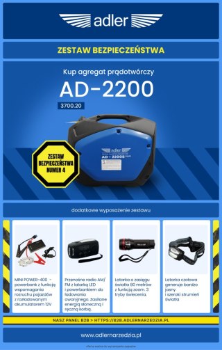 Zestaw bezpieczeństwa - Agregat prądotwórczy 2200S PLUS